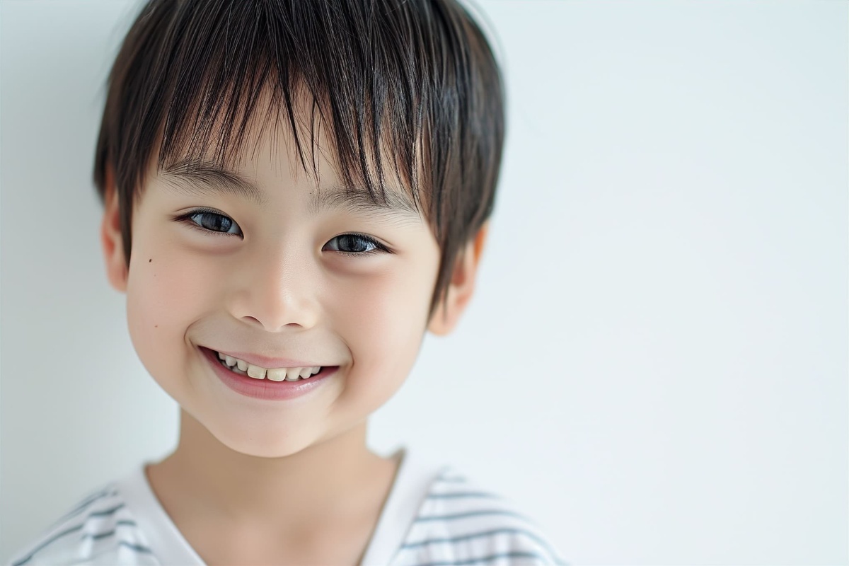 プレオルソで治療した整った歯並びの子ども