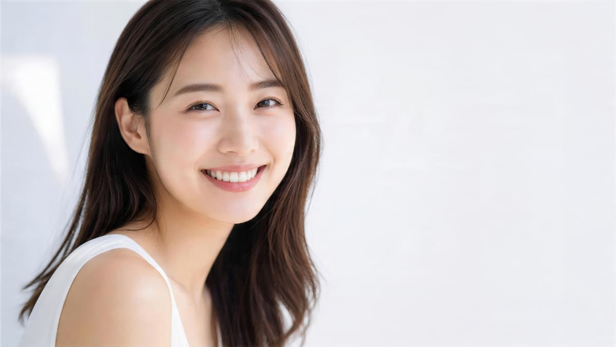 定期的なメンテナンスと毎日のケアで白い歯を維持する女性